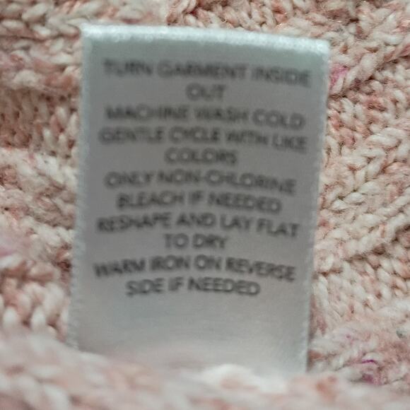 CJ Banks 1X Cable-Knit Petal-Pink Ribbed Cotton-Bend Zip-Collar Tunic Sweater - Picture 11 of 12